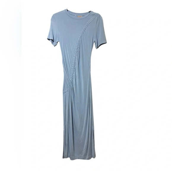 Sweaty Betty Blue Ambiance Ruched Tie Maxi Dress Grey Blue Short Sleeve Size XS - Picture 3 of 8
